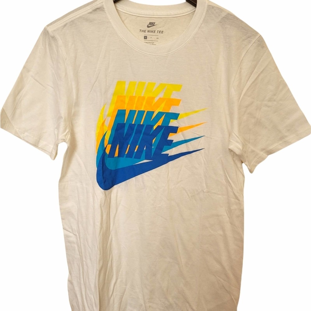 Nike Triple Logo T-Shirt In White Size Small